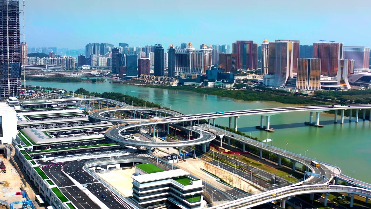 横琴澳门两地链接立交桥 一