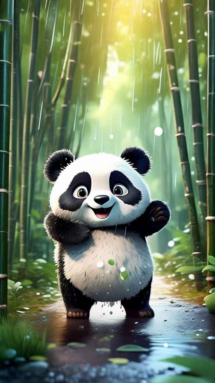 竹林背景雨林熊猫 90
