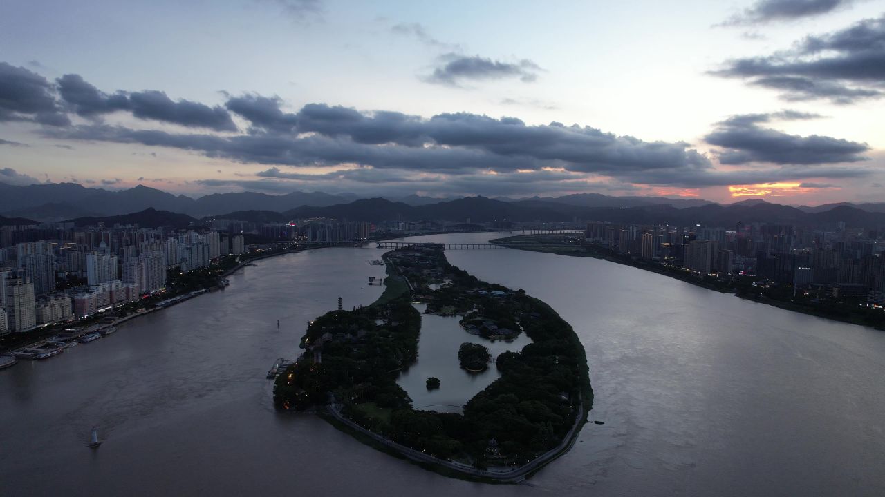 浙江温州城市风光航拍