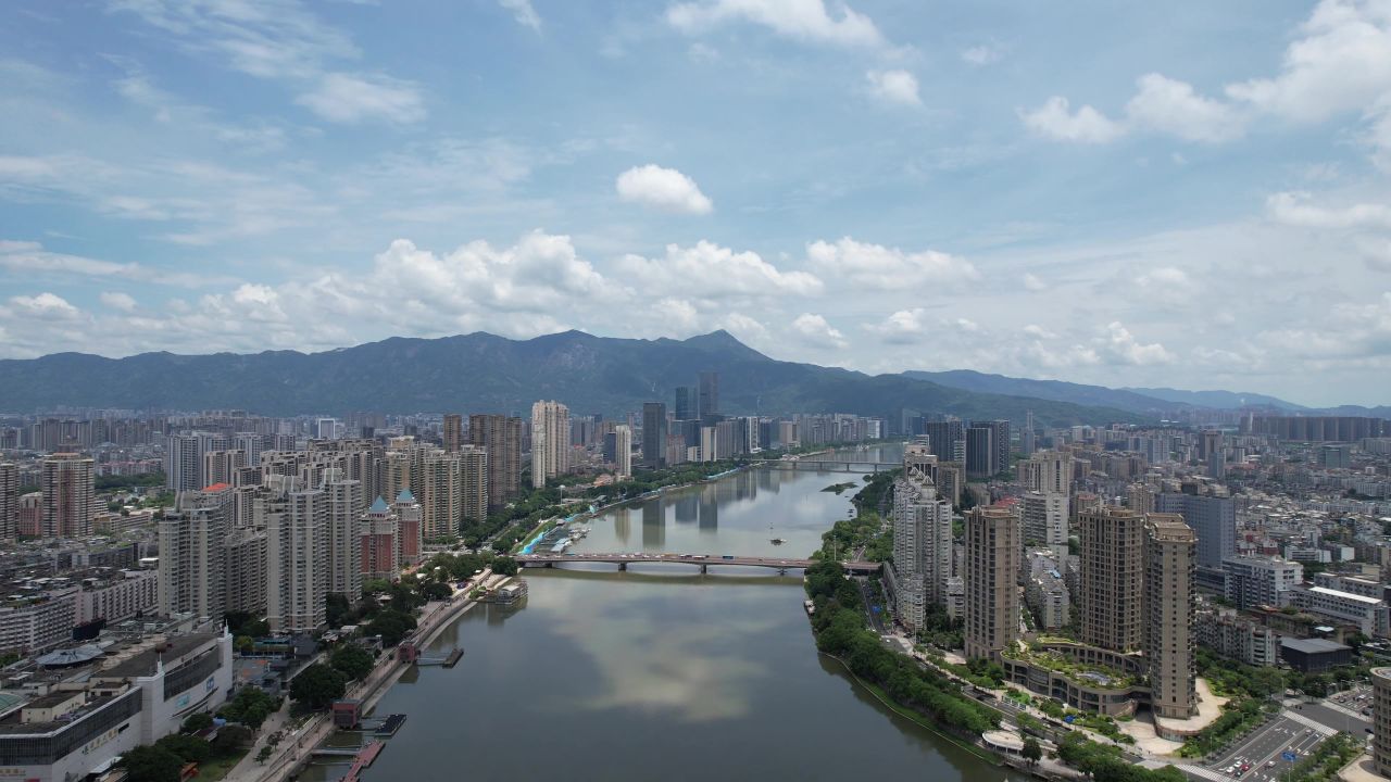 福建福州闽江大桥航拍