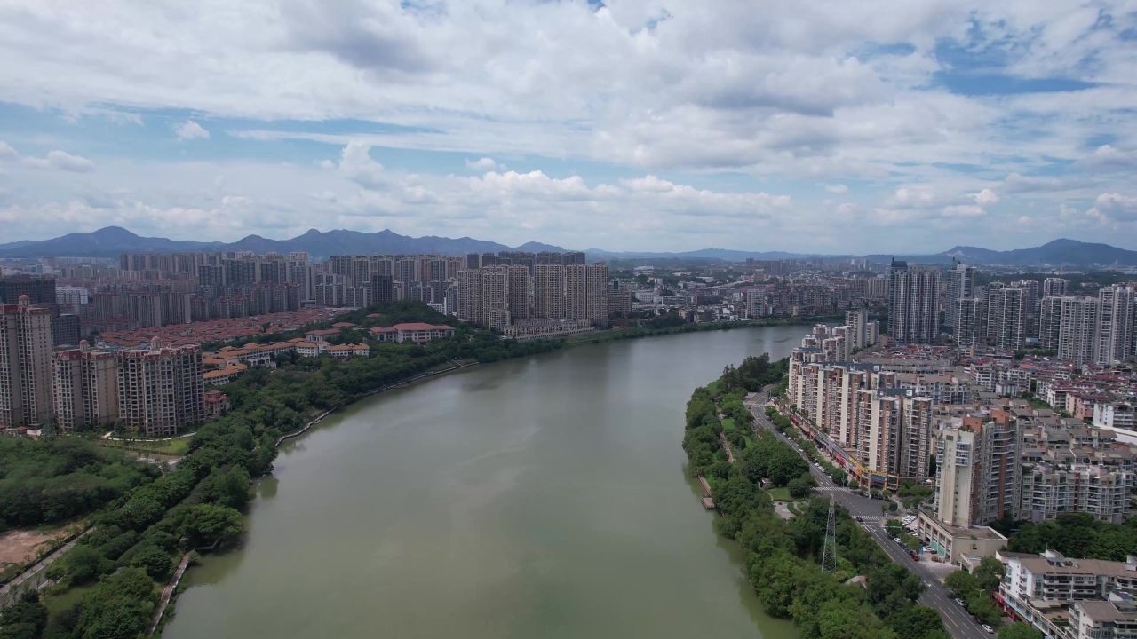 江西赣州翠浪塔地标建筑航拍