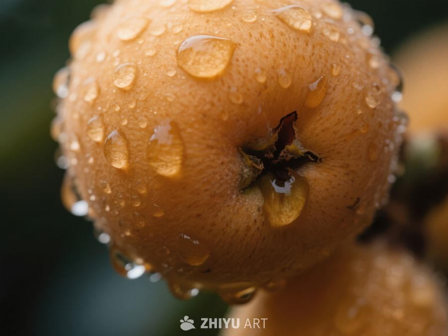 雨滴覆盖的枇杷果实特写 755