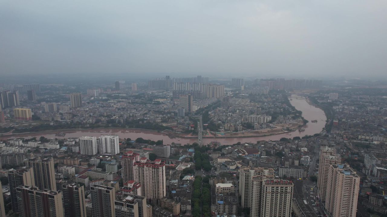  广西钦州城市全景航拍