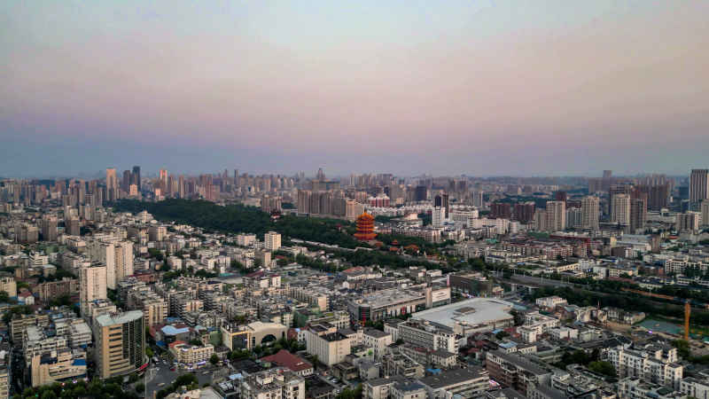 湖北武汉城市风光航拍摄影图
