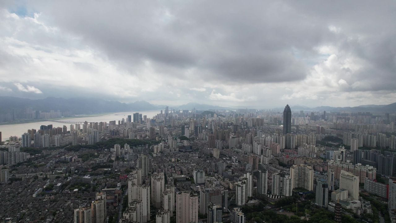 浙江温州城市风光地标建筑航拍 