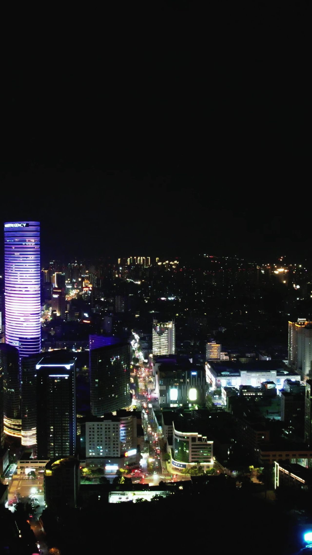 江苏徐州城市夜景灯光竖屏航拍