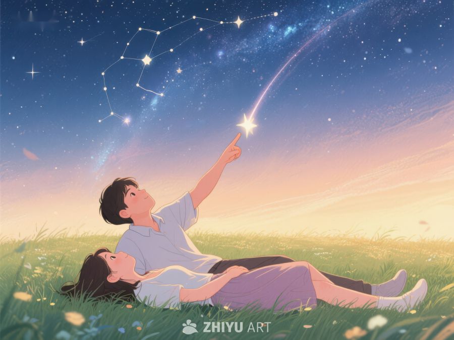 夜空下情侣共赏流星 999