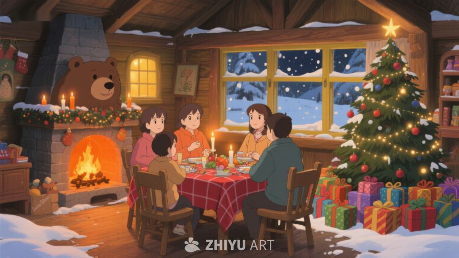 温馨圣诞夜，家人围炉共聚餐 275