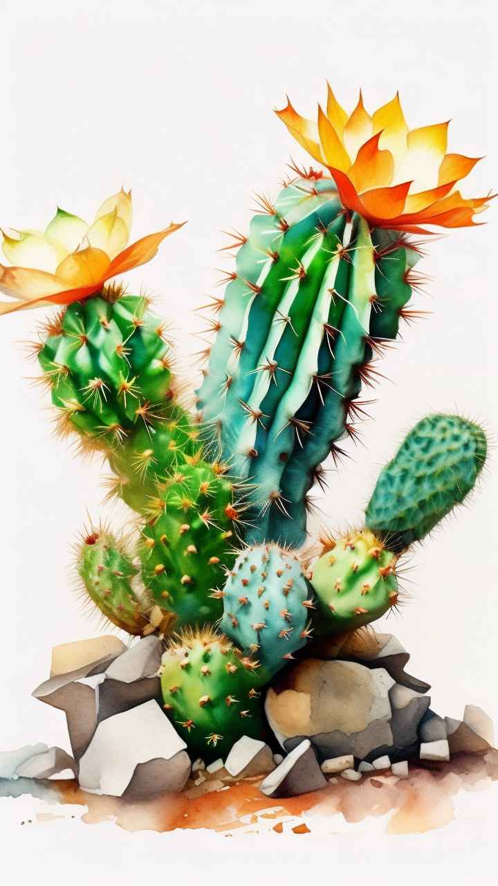 仙人掌自然植物插画 42