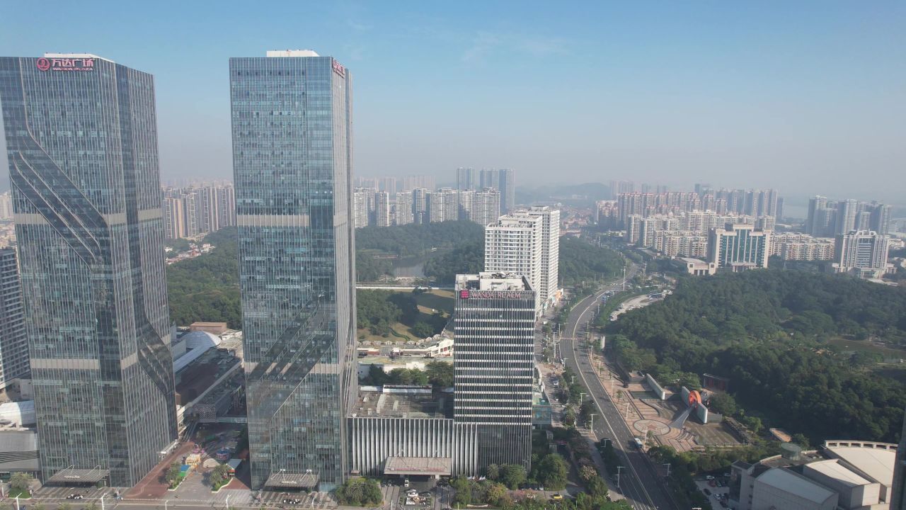 广东江门城市建设航拍 
