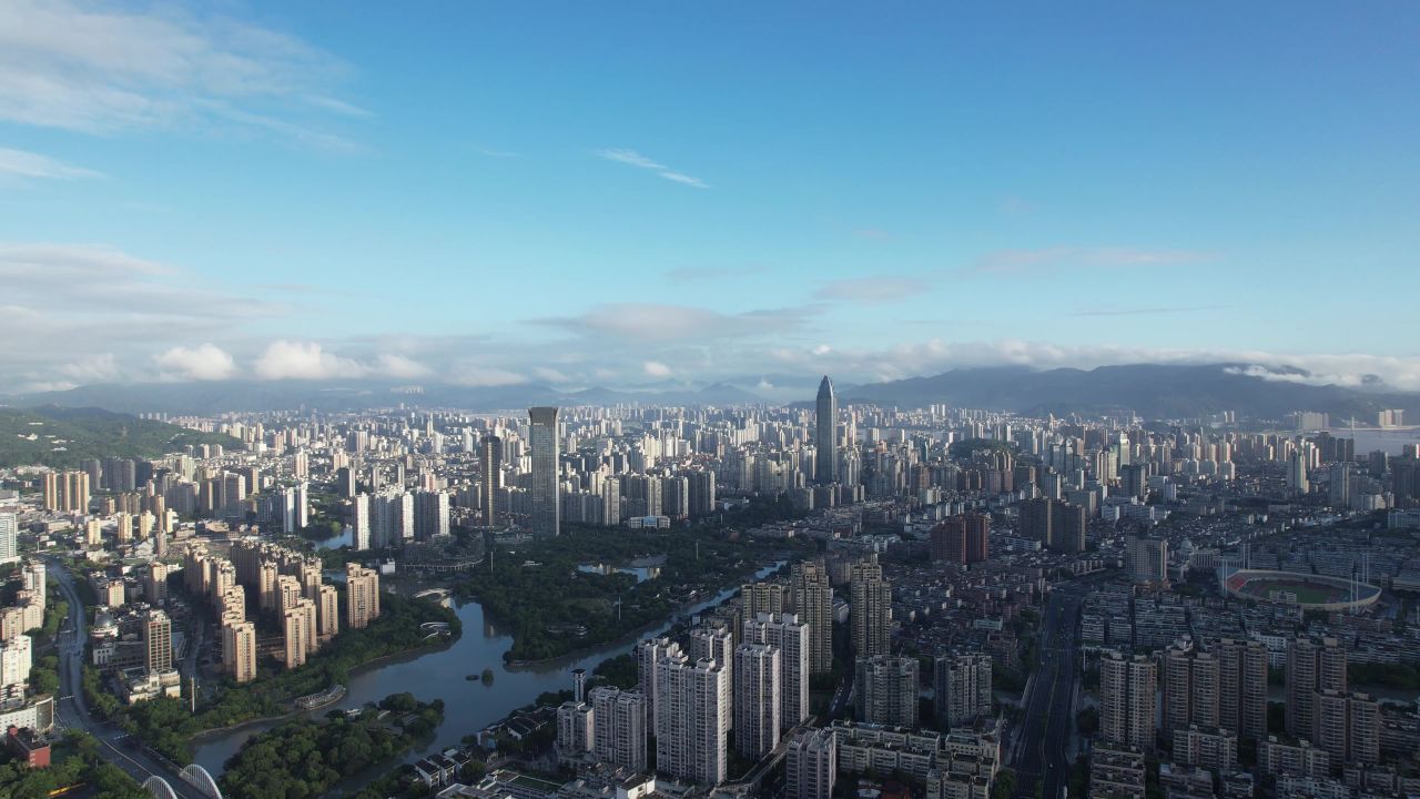 浙江温州城市风光航拍