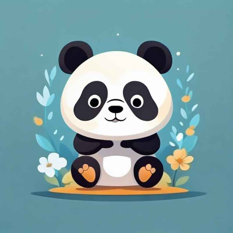 可爱熊猫插画简约风格 195