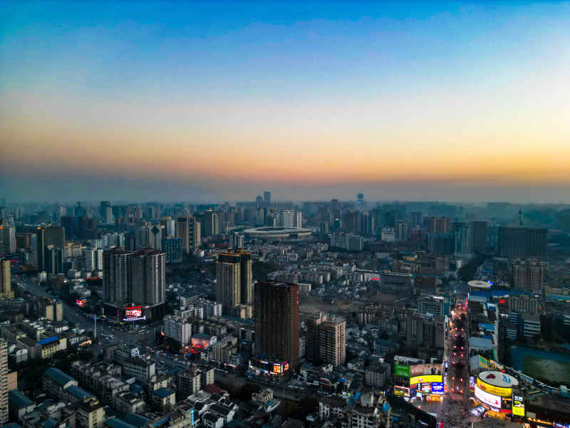 湖南长沙黄兴路步行街五一商圈航拍摄影图 
