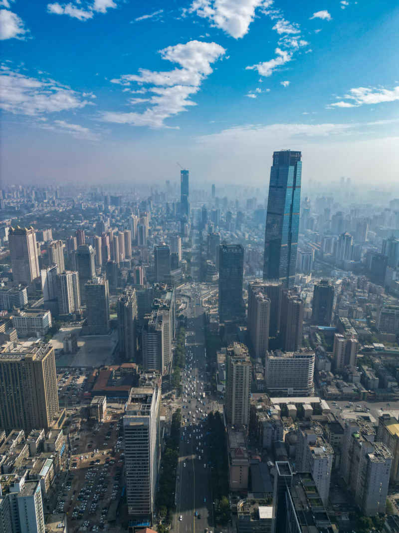湖南长沙城市风光航拍摄影图