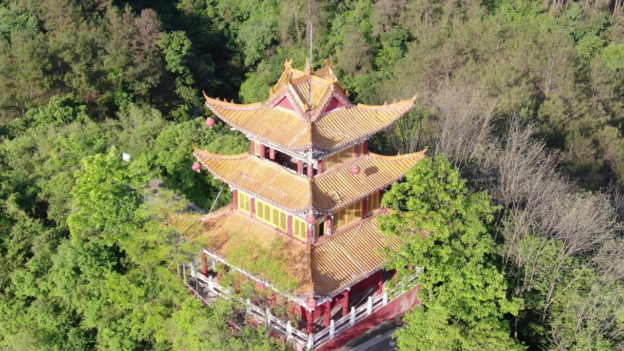 湖南新晃侗族自治县城市风光旅游景区航拍 