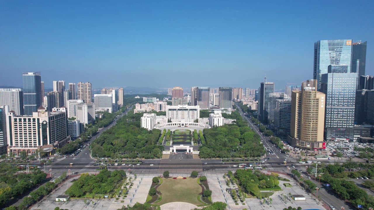 广东惠州市政府大楼航拍