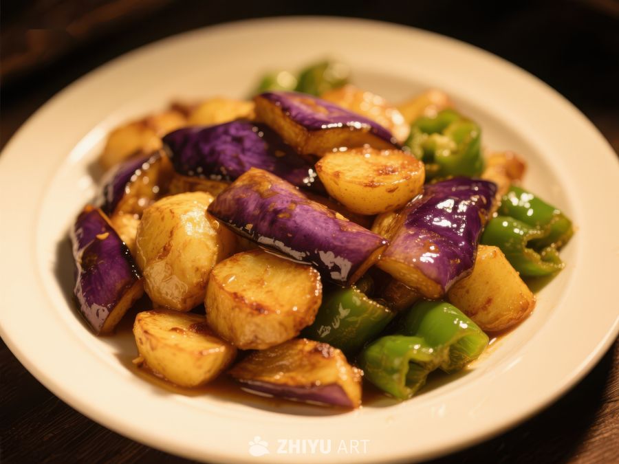 炒茄子土豆青椒美食 45