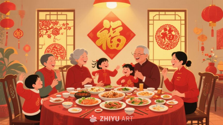 家庭围坐共庆春节 61