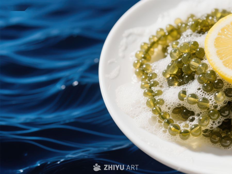 柠檬与胶囊在泡沫中的静物图 1076