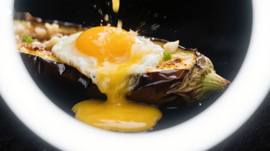 煎蛋与茄子的完美结合