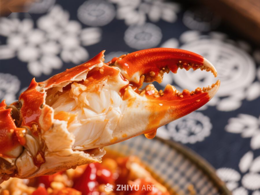 美味蟹钳特写，酱汁浓郁诱人 598