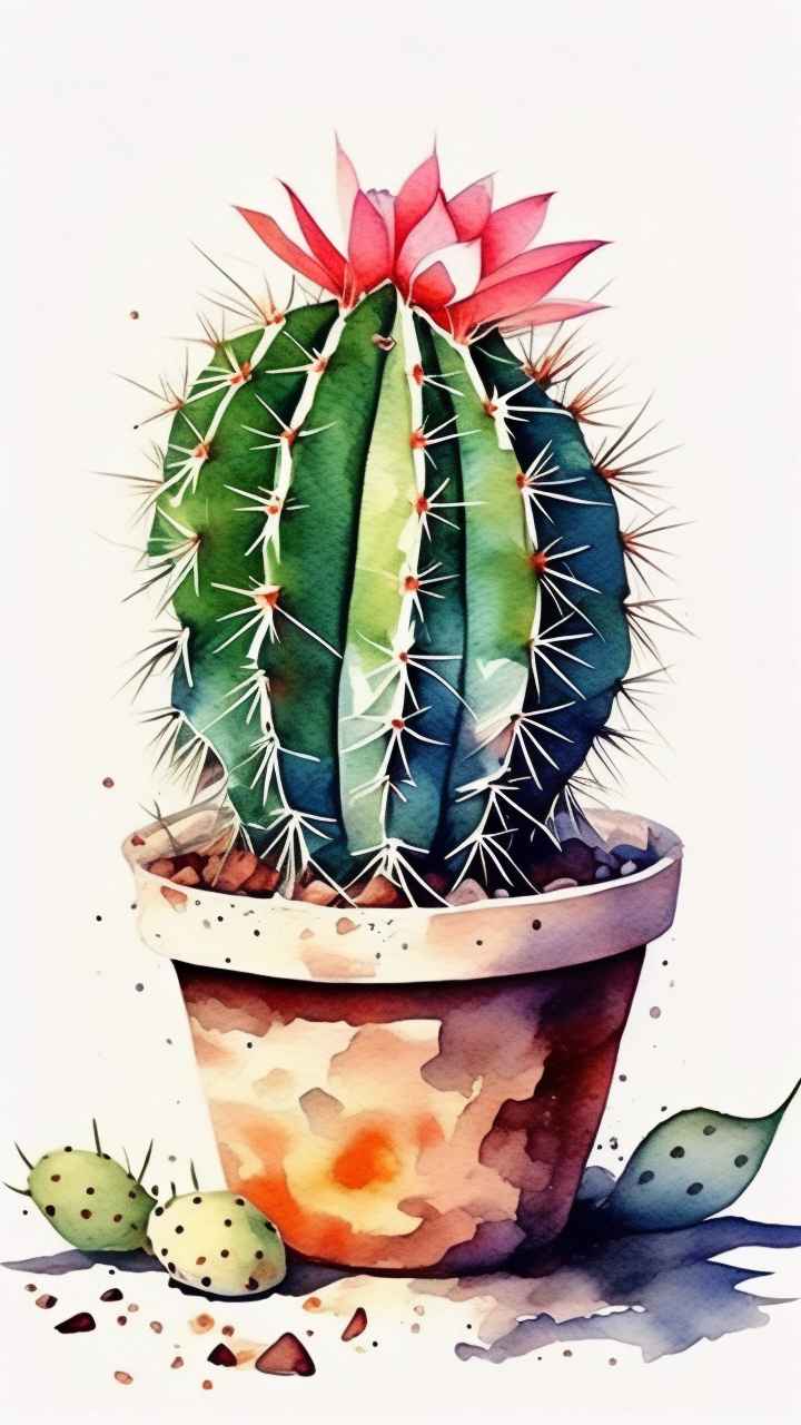仙人掌自然植物插画 77