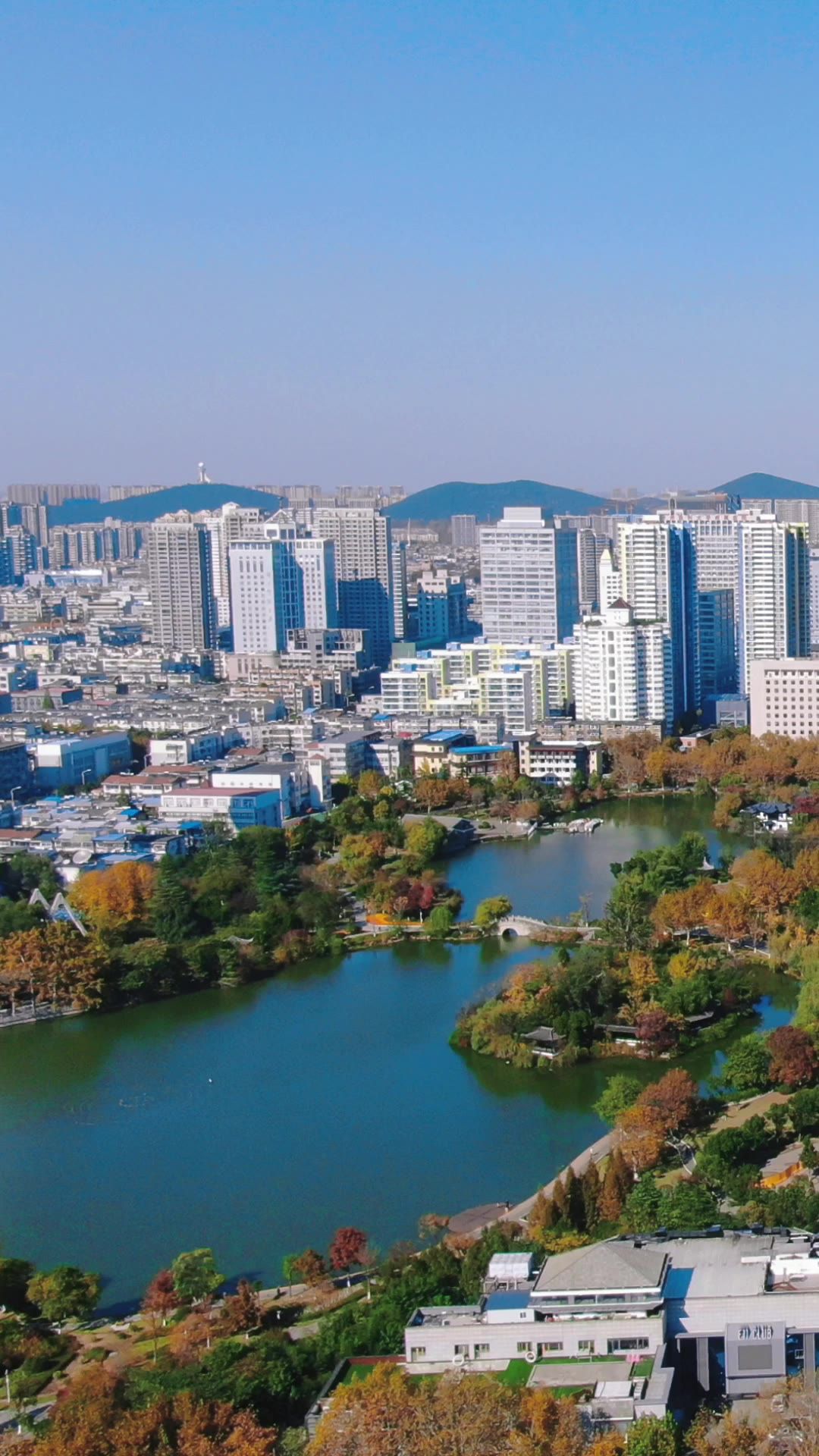 江苏徐州城市风光竖屏航拍