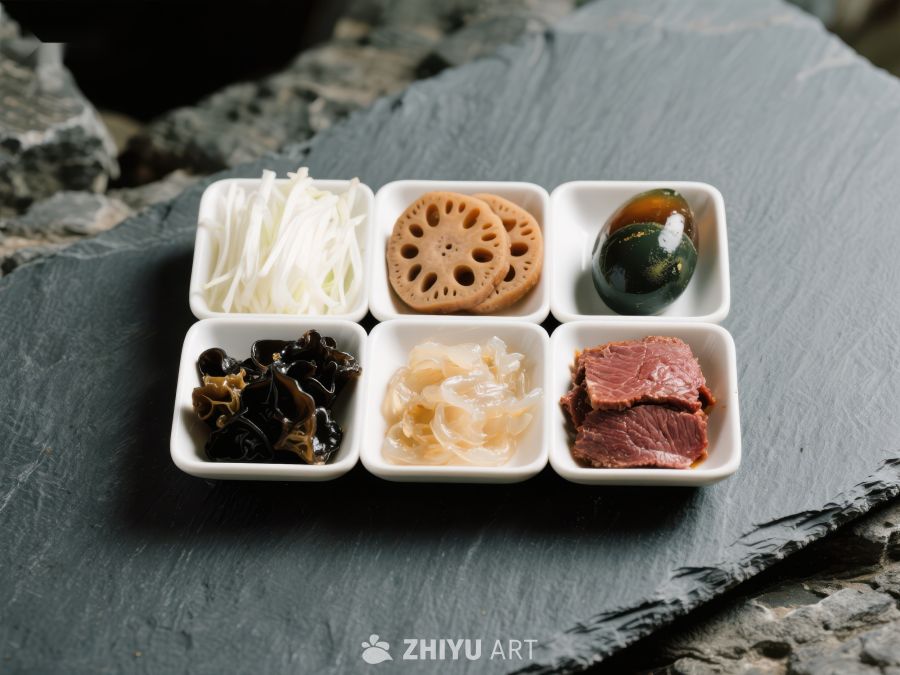 六格小碟精致食材展示 884