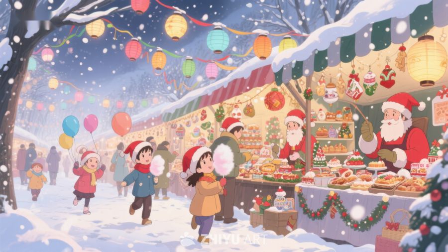 冬日圣诞集市，儿童欢乐购物 14
