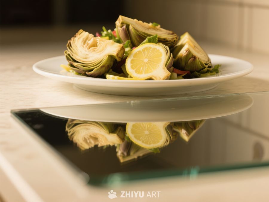 盘中新鲜芦笋配柠檬片 1114