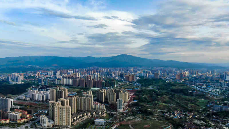 湖南怀化城市全景 
