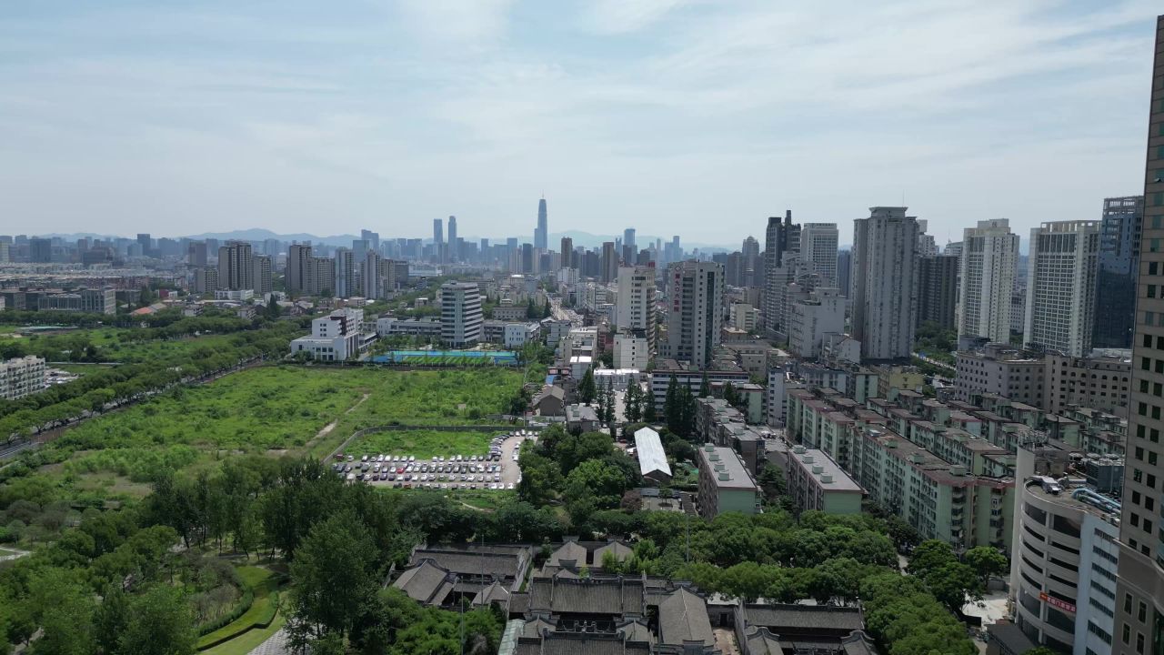 航拍浙江宁波庆安会馆
