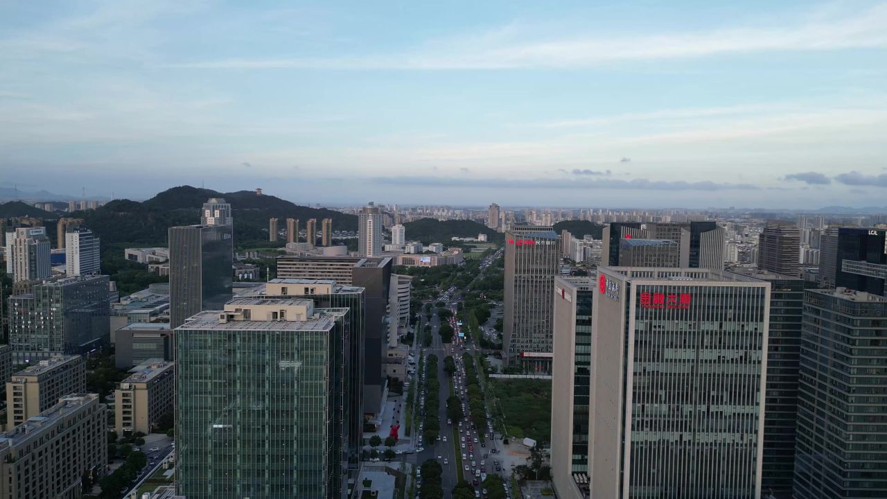 航拍台州市府大道