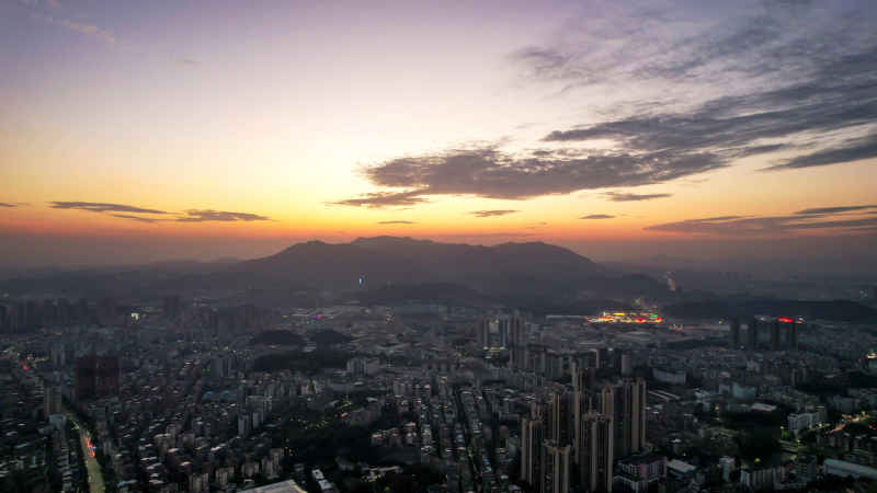 广东江门城市风光航拍图 