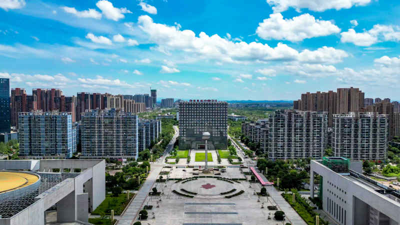 江西抚州城市风光航拍图 