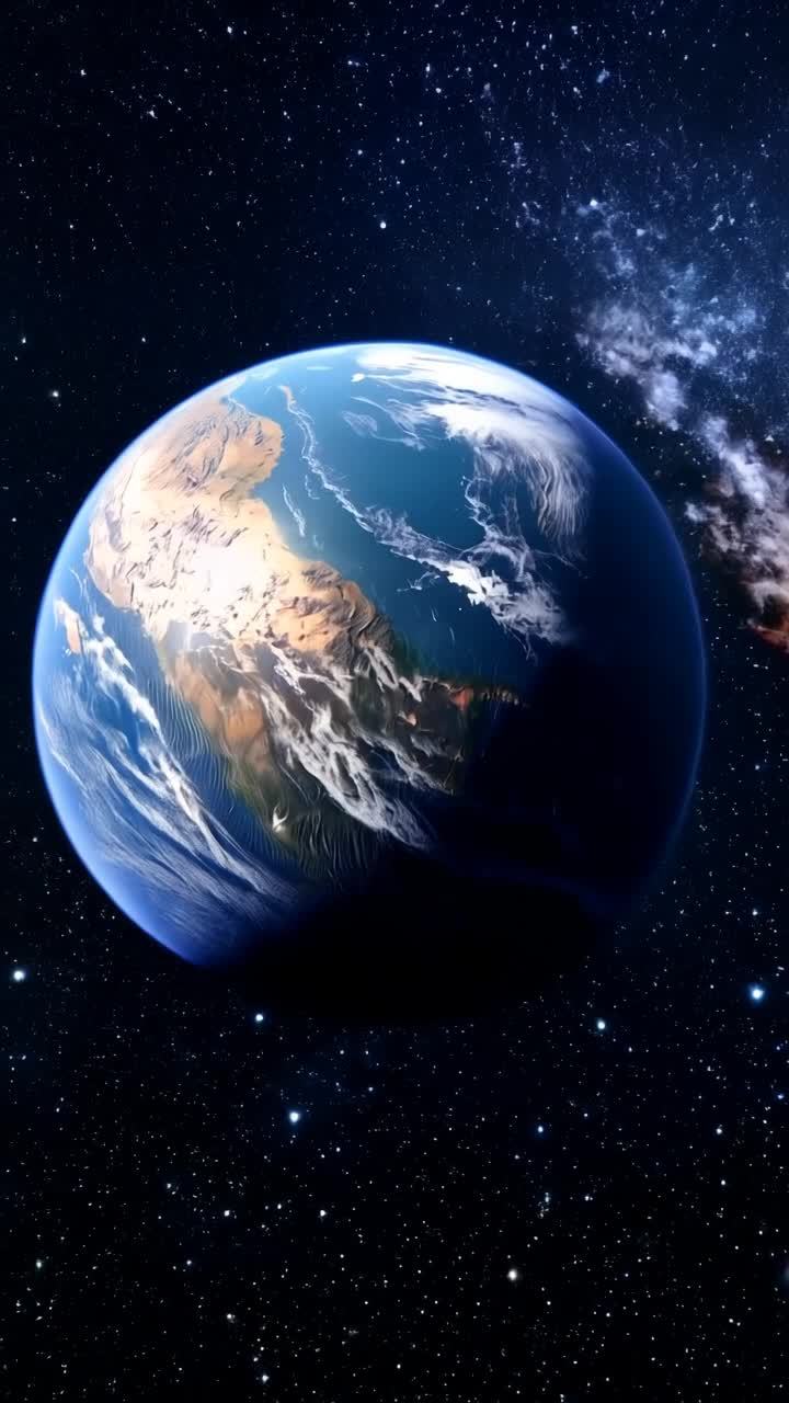从一颗稀有行星的表面快速缩小，并持续缩小直到宇宙的