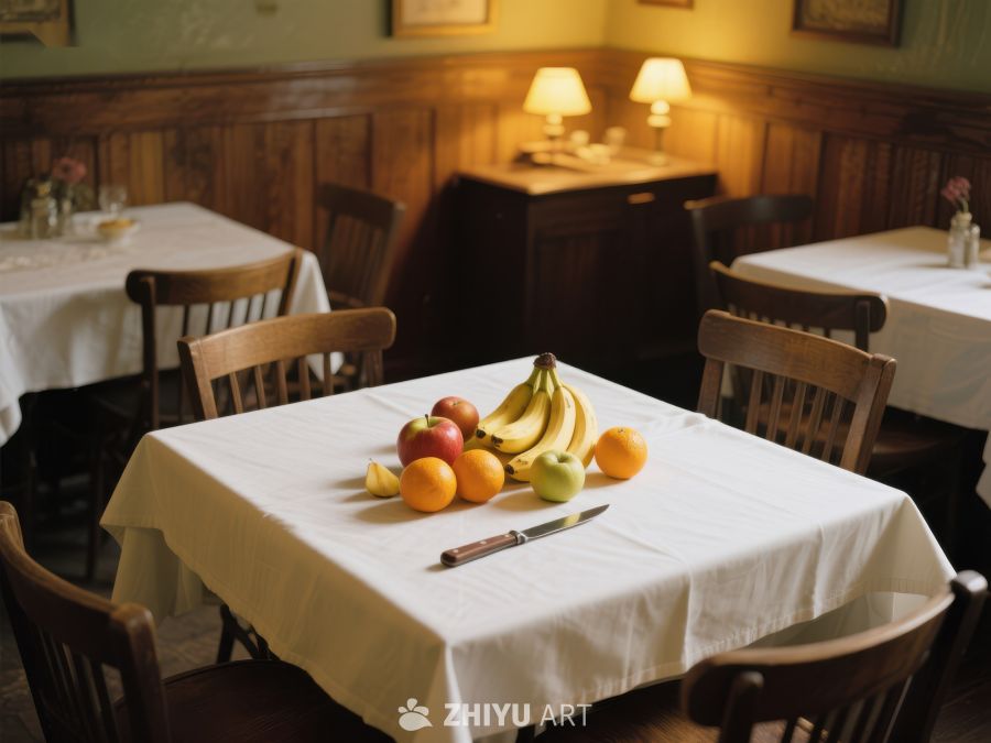 温馨餐厅内的水果装饰餐桌 623