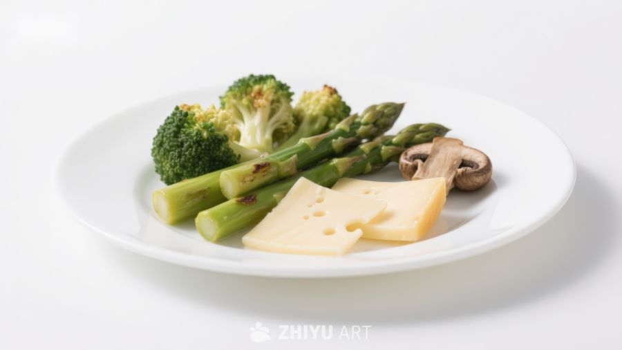 盘中蔬菜与奶酪组合