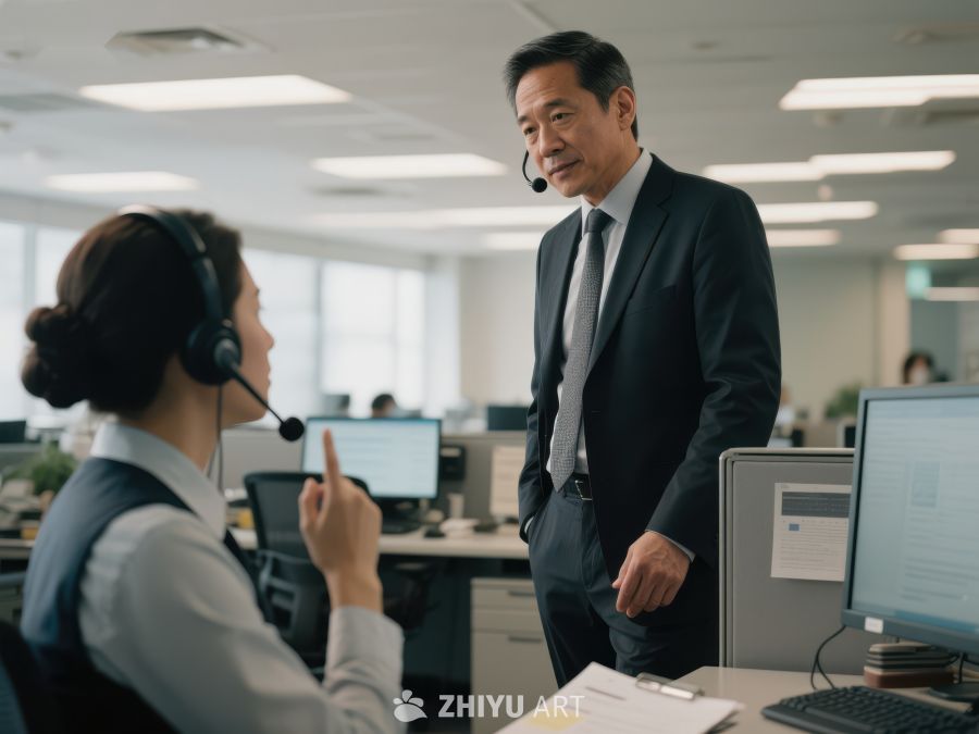 办公室内主管与员工交流 69