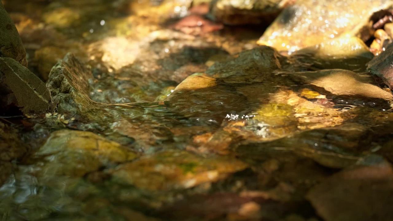 山泉水矿泉水潺潺小溪流水瀑布 21