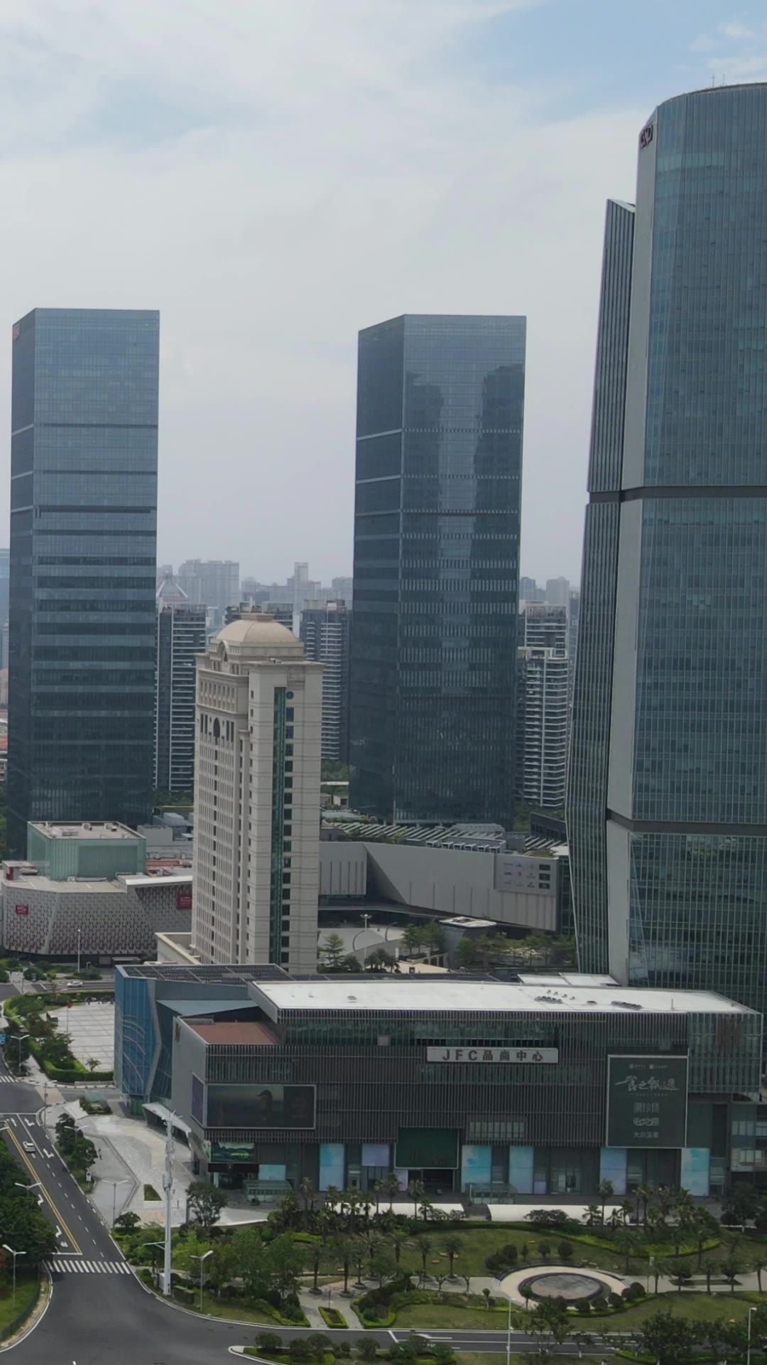 城市航拍福建厦门会展CBD竖屏