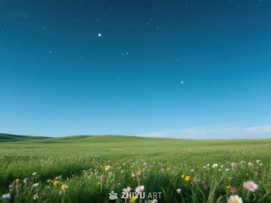 星空下的绿野花海 200