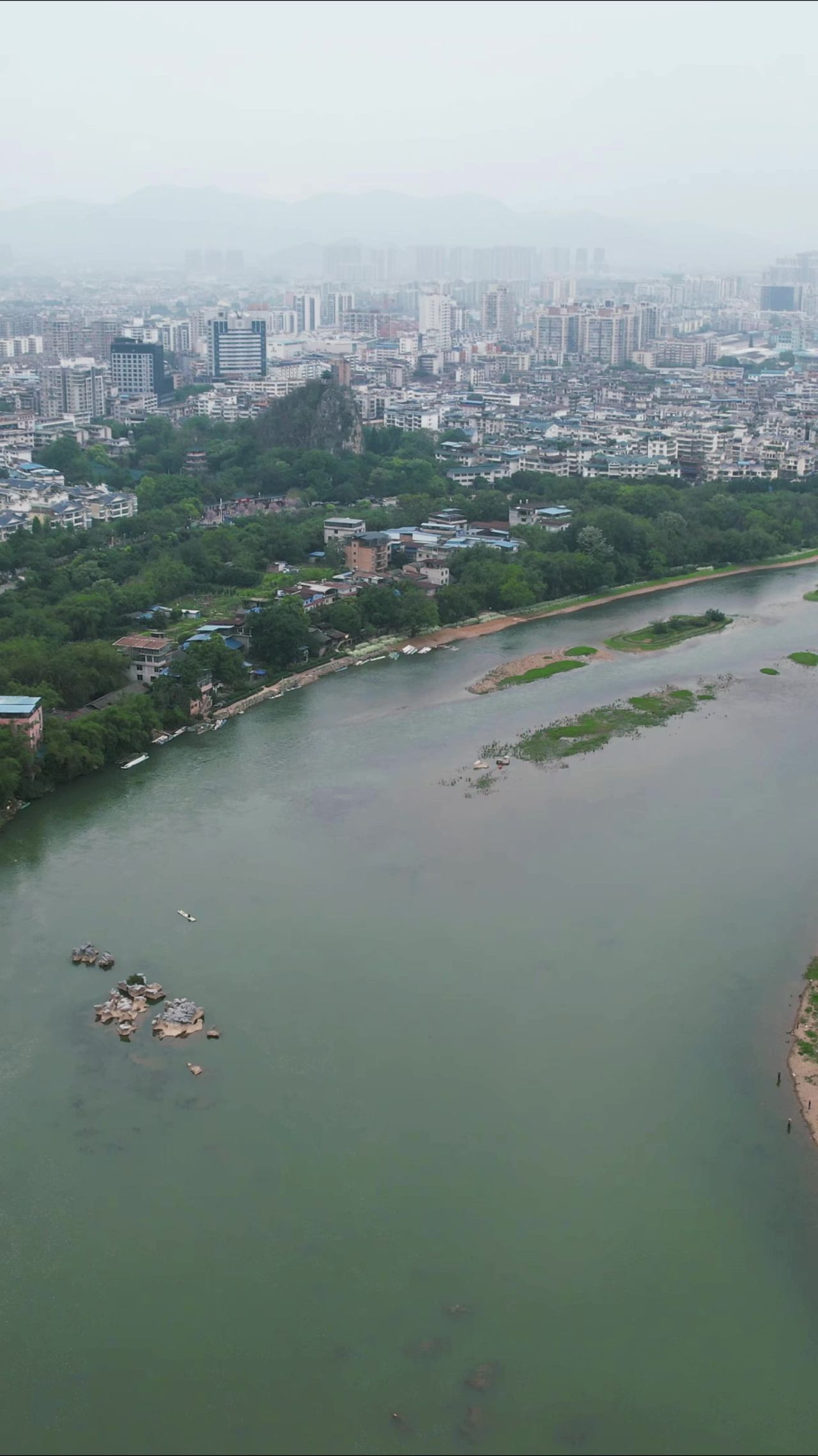 桂林城市风光竖屏航拍