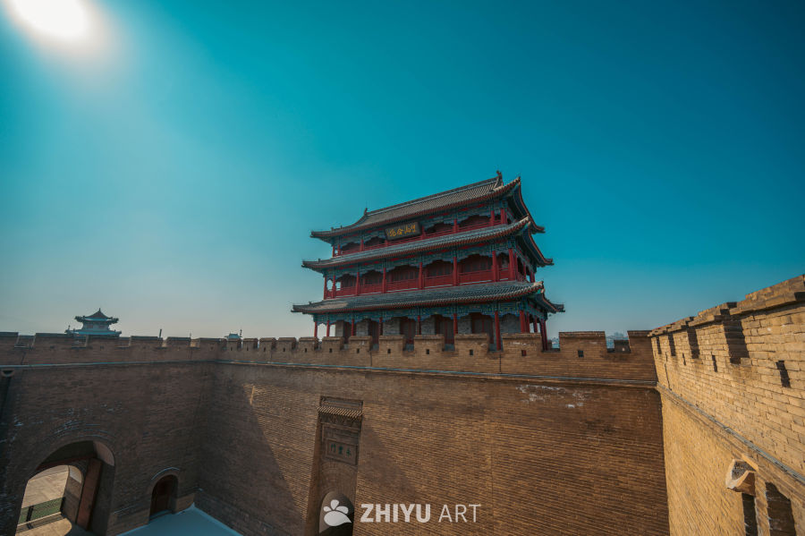 山西忻州古城东门全景