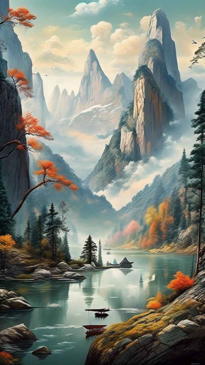 山水风景插画 37
