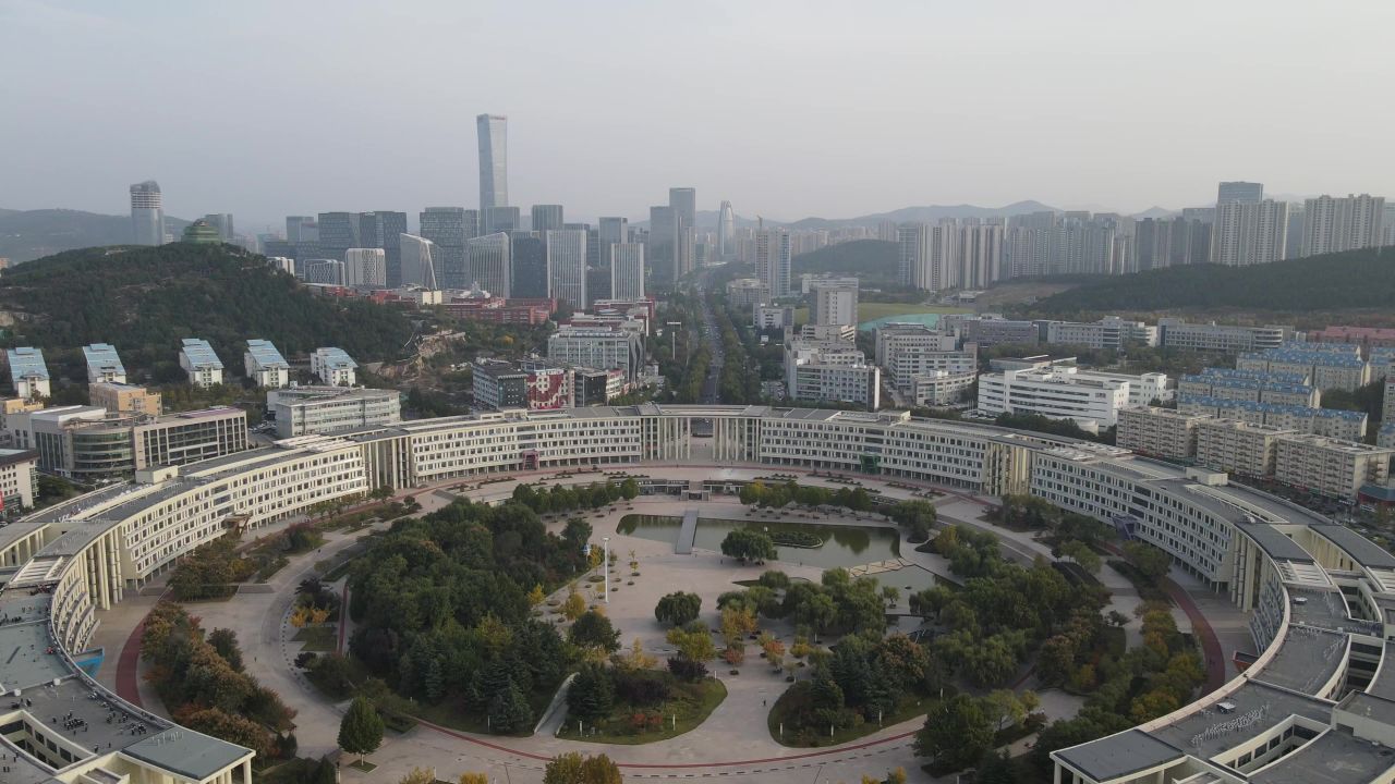 山东济南城市风光地标建筑航拍 