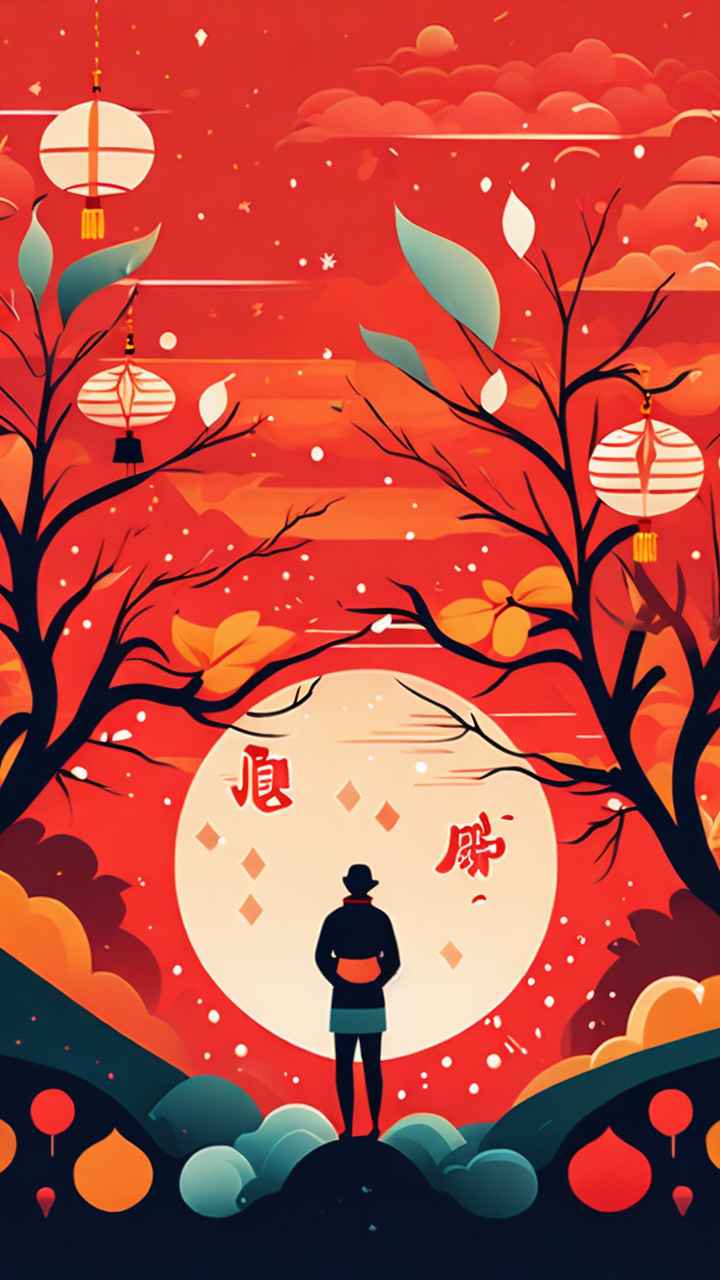 春节闹花灯简约插画 10