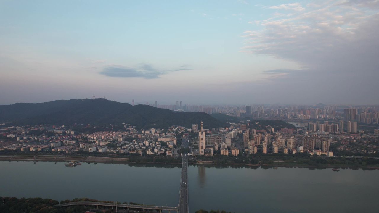 湖南长沙城市风光地标建筑航拍 