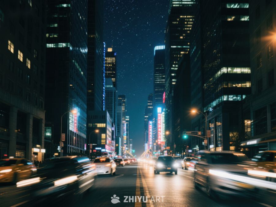 夜幕下的城市街道 479
