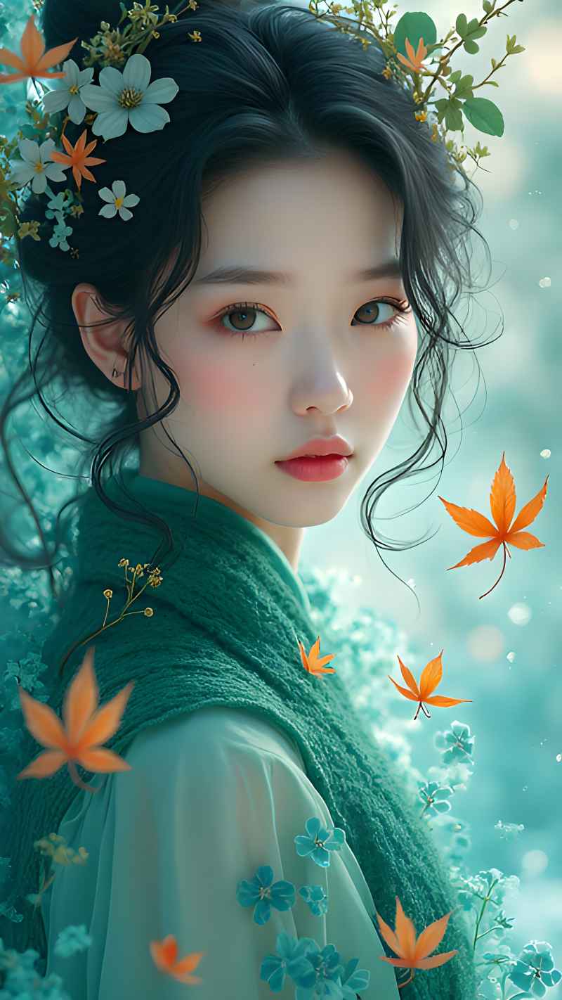 森林系列五颜六色古风艺术美女 66
